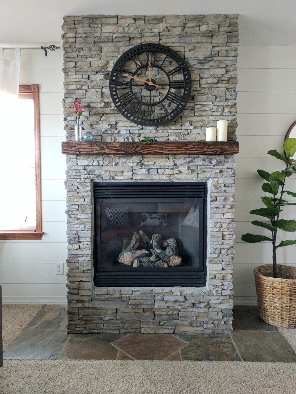 Stacked Stone Fireplace Remodel Installing Stone Veneer